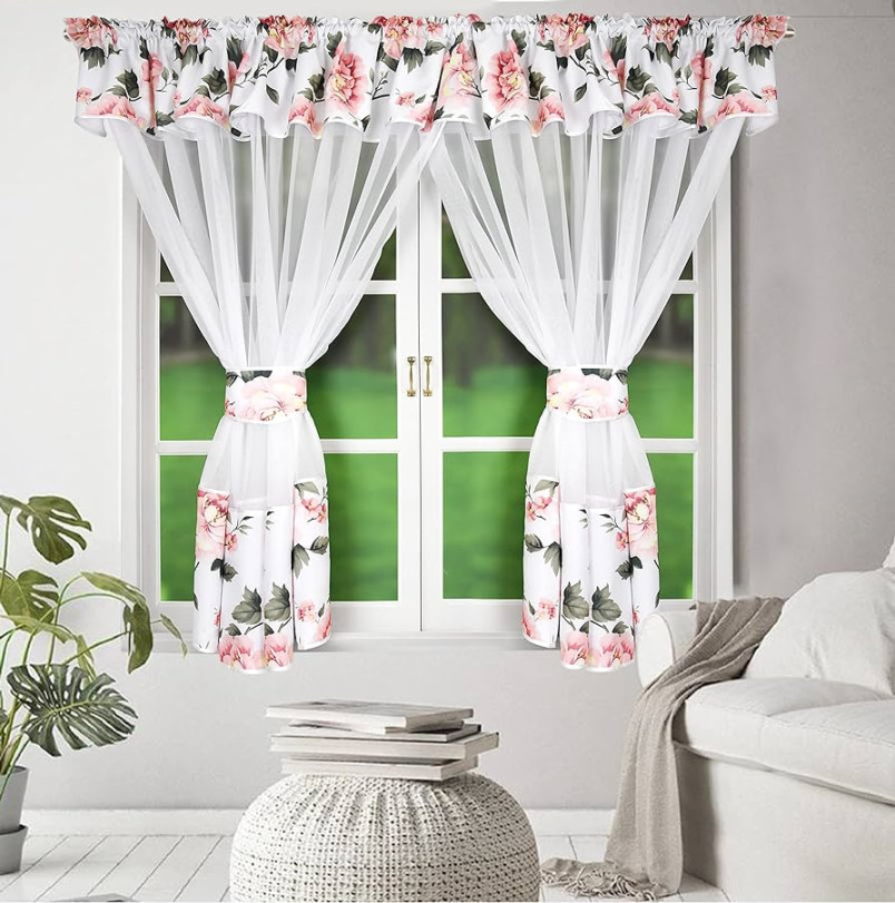 FLYING CURTAINS Einzigartige Deko Gardinen für Wohnzimmer Schlafzimmer   Fenster mit Kräuselband für Zimmer  Dekoration  Scheibengardinen  Modern