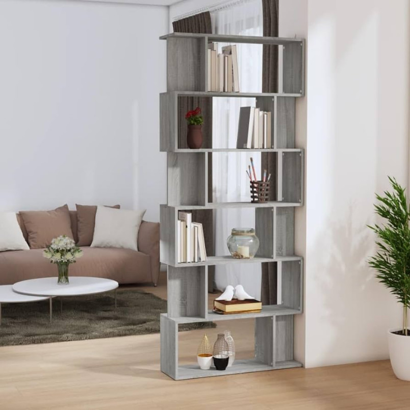 INLIFE Bücherregal/Raumteiler Grau Sonoma xx cm Holzwerkstoff,,  KG,