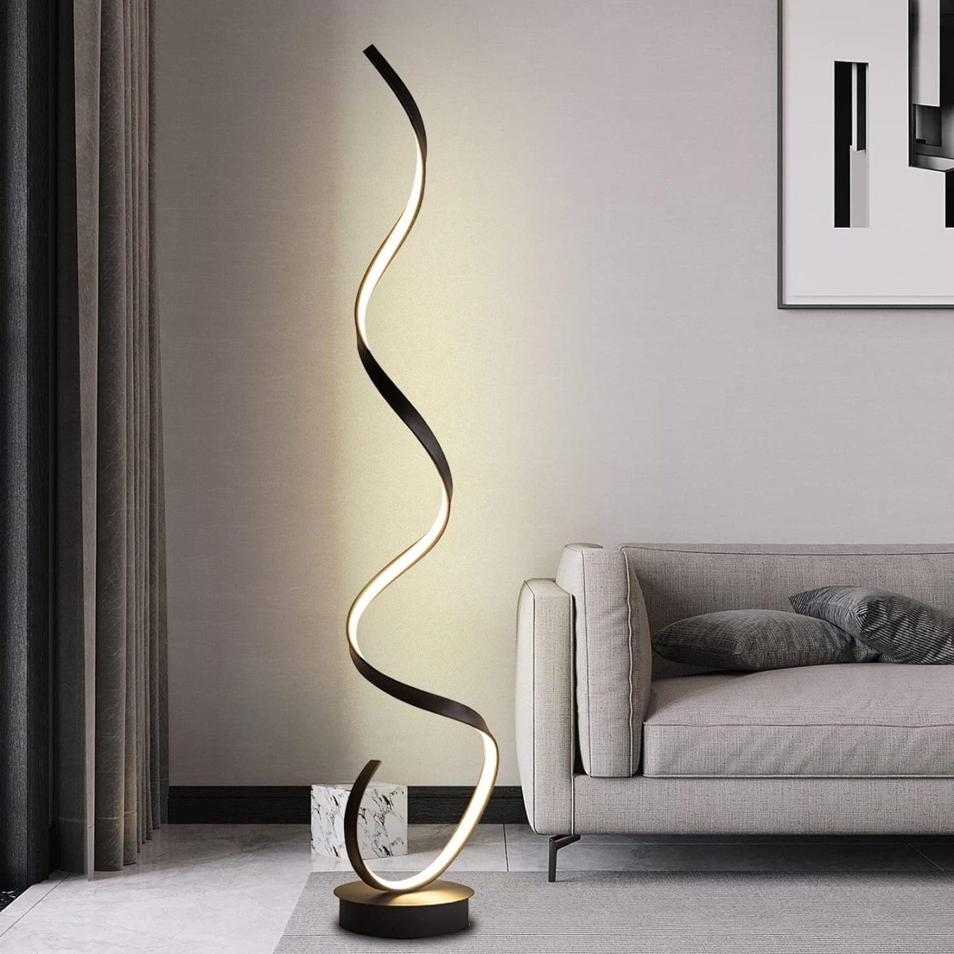 LDIEUWUET Moderne LED Stehleuchte, kreative Spiraldesign Stehlampe