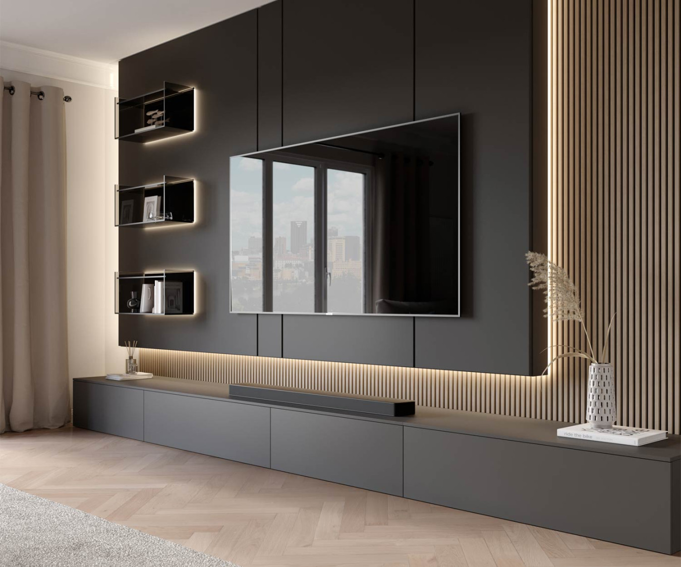 Schicke Wohnzimmerwand Für Anspruchsvolle: Modernes Luxus Pur!
